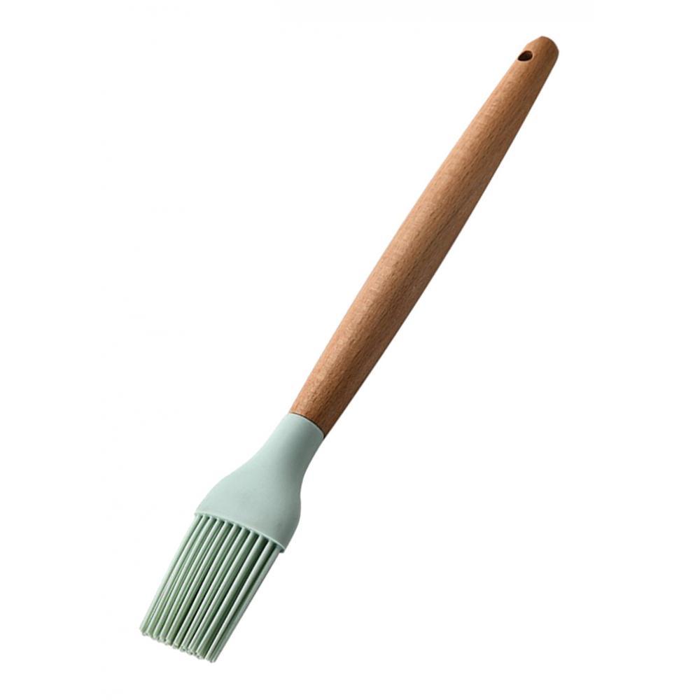 Silicone Non Stick Bếp Nấu ăn Dụng Cụ đặt Tay Cầm Bằng Gỗ