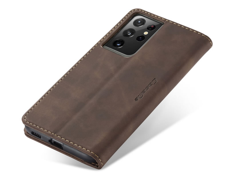 Bao da cao cấp dành cho Samsung Galaxy S21 Ultra dạng ví chính hãng Caseme - Hàng Nhập Khẩu