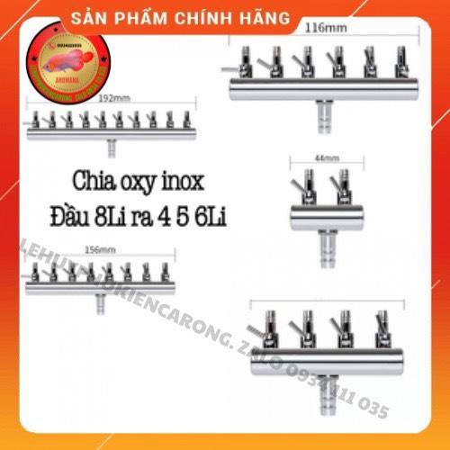 Van Inox Chia Khí Oxy/Co2 Khóa Điều Chỉnh - Đầu 8 Li Ra 4 5 6Li Chia 2 4 6 8