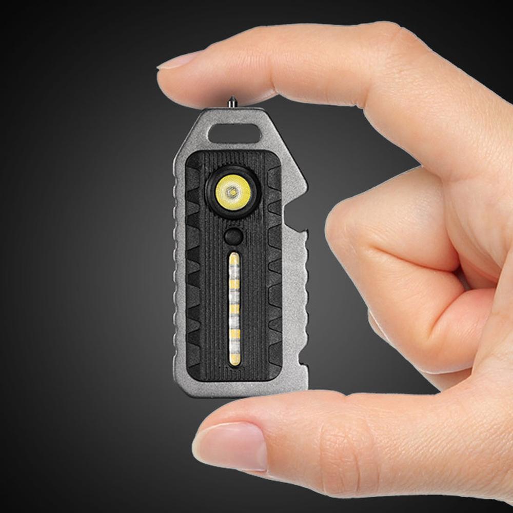Portable Rechargeable Camping Light Pocket Work Light with 5 Light Modes Emergency Whistle Window Breaker Bottle Opener