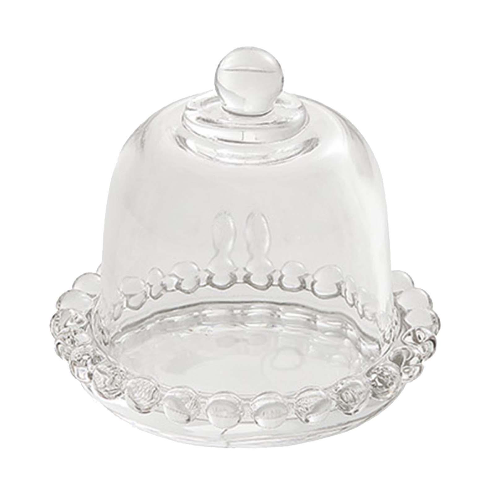 Glass Cake Stand with Lid, Transparent Cake Plate, Glass Dessert Dome, Dessert Serving Tray, Cupcake Display Plate