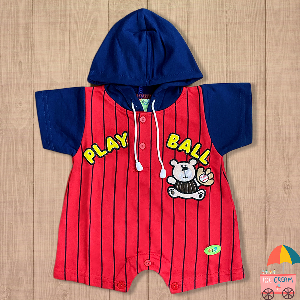 Bodysuit Sơ Sinh Hoodie Bóng Chày tinh nghịch cho Bé 0-12 tháng