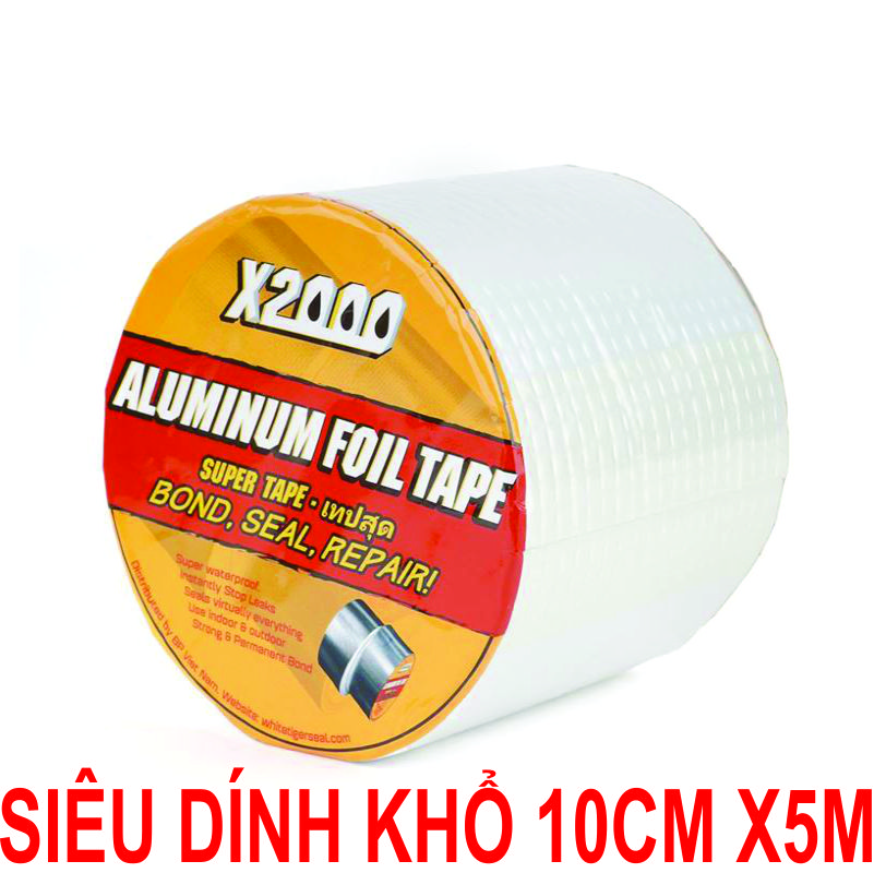 Băng keo chống thấm x2000 Nhật Bản, Cao Cấp lớp keo dày 1.5mm chống thấm dột, dán tường, dán mái tôn, dán ống nước