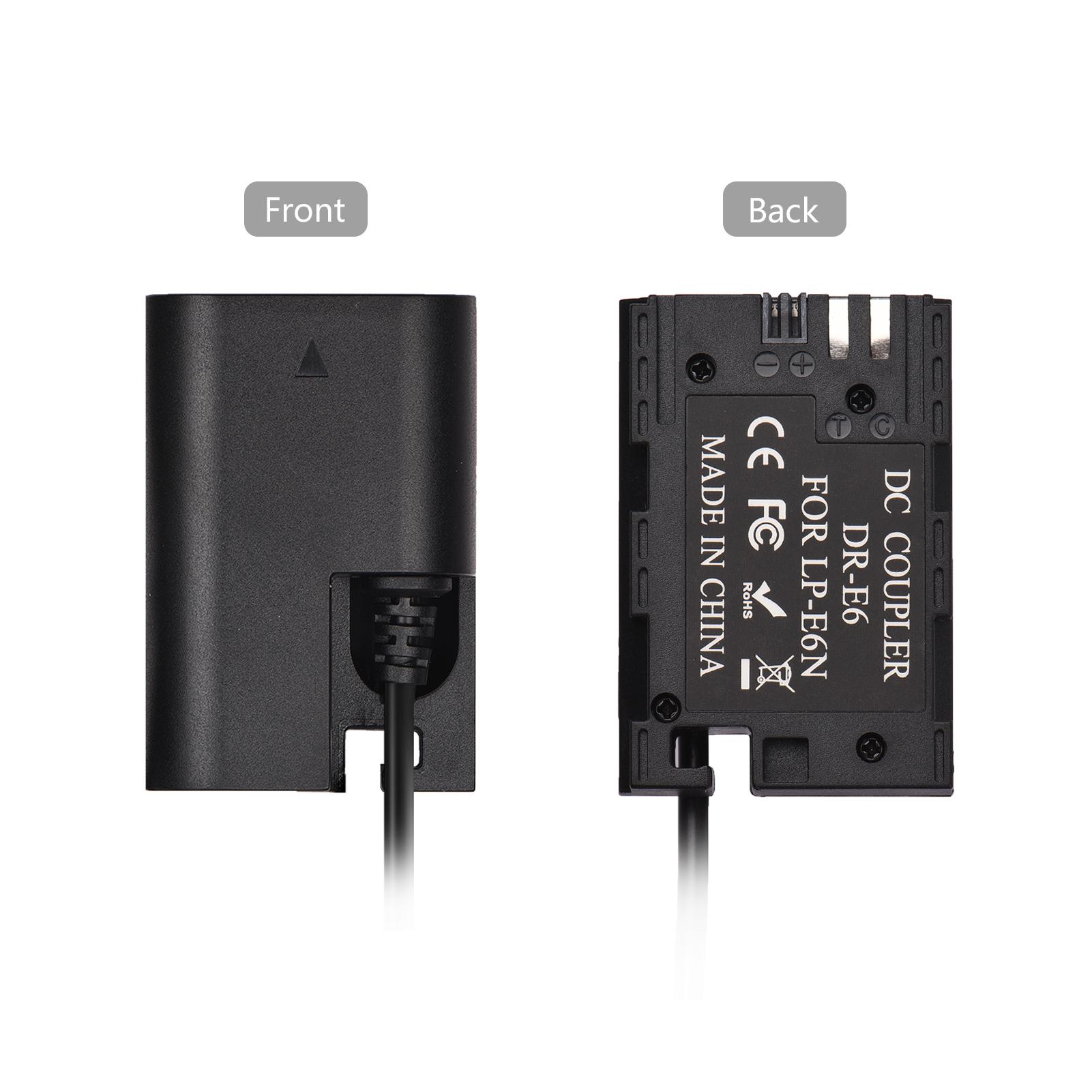 PD USB Type-C Cable to DR-E6 Dummy Battery DC Coupler LP-E6N for Canon EOS 60D 70D 80D 5DS R 5D Mark IV III 5D4 5D3