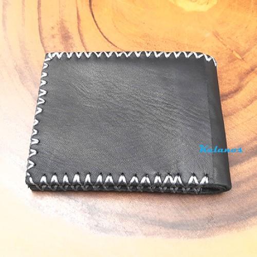 Bóp Ví nam da bò cao cấp may tay màu đen Kalanos KBN800- Đen, ví nam nhỏ gọn đẹp handmade