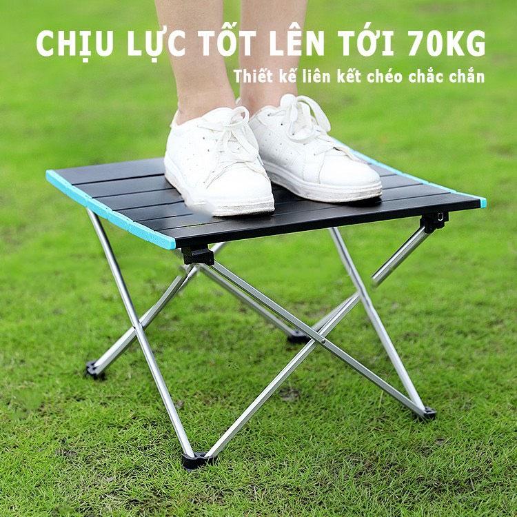 Bàn dã ngoại xếp gọn picnic du lịch gấp gọn bằng hợp kim nhôm nhẹ, gấp gọn, chắc chắn, độ bền cao