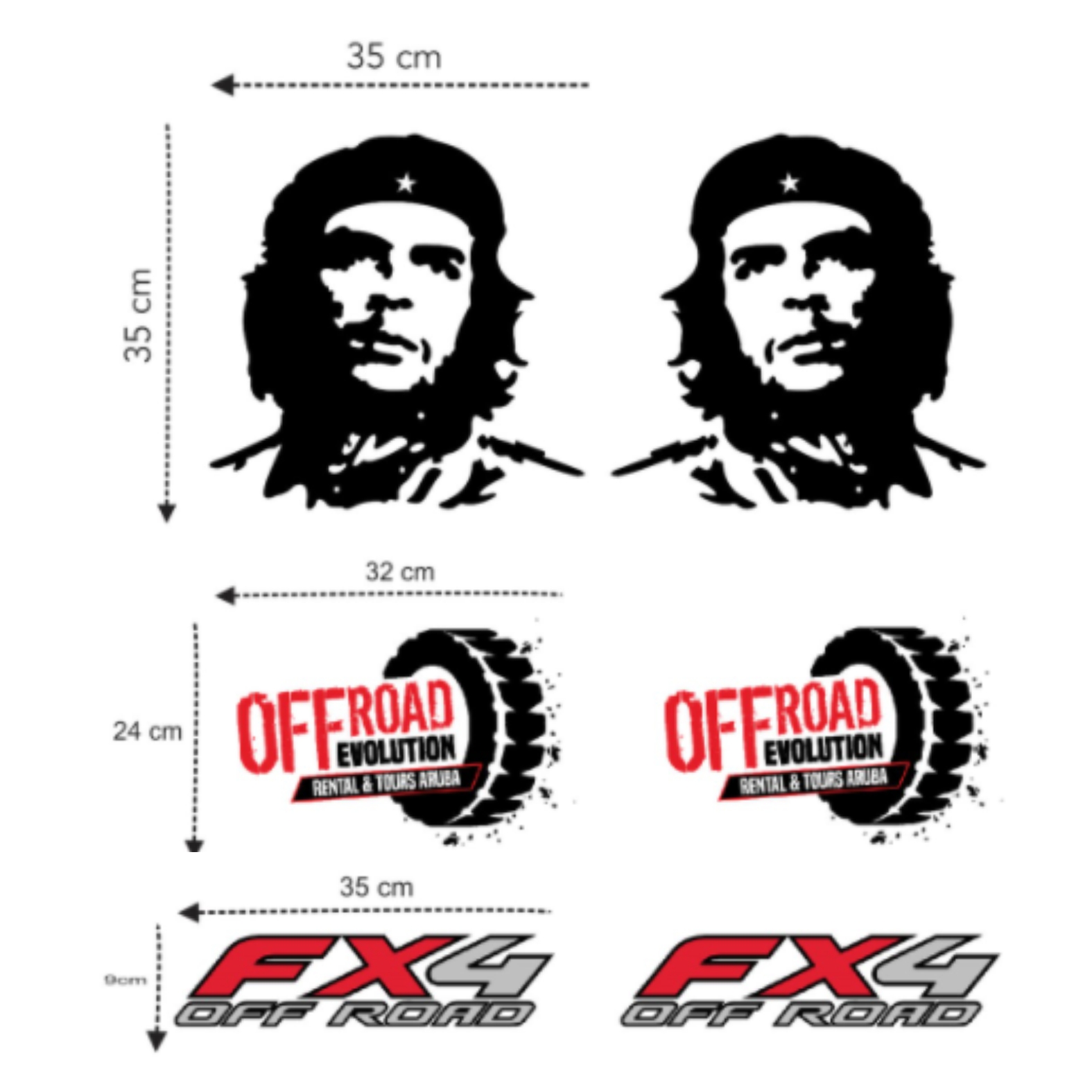 Sticker trang trí xe tải, decal dán xe tải nhiều mẫu đủ bộ Chevra, Fx4, Offroad....