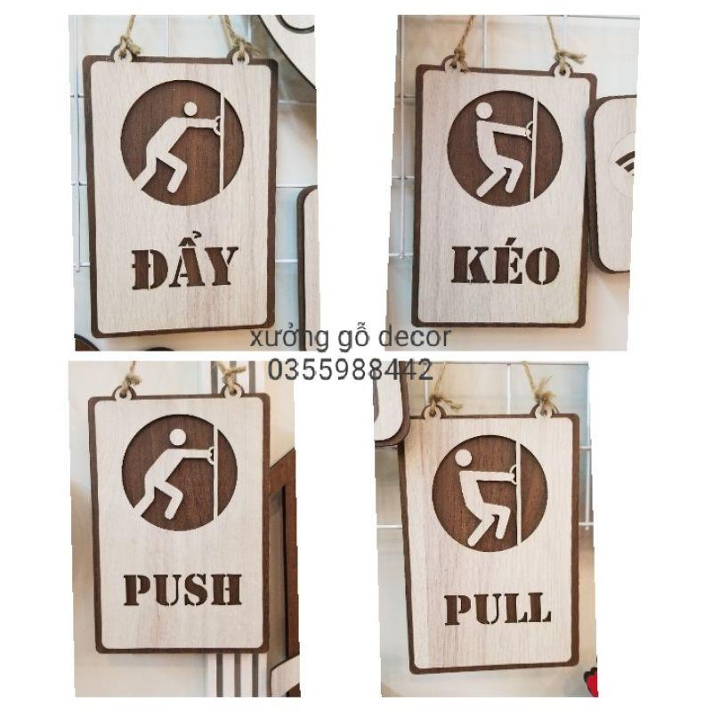 Bảng hướng dẫn Kéo đẩy treo cửa bằng gỗ Decor