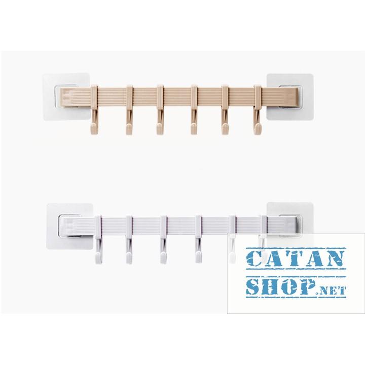 Thanh treo đồ dán tường,tủ quần áo, nhà bếp, có 6 móc chịu lực tiết kiệm diện tích GD263-MTSC-Thanh