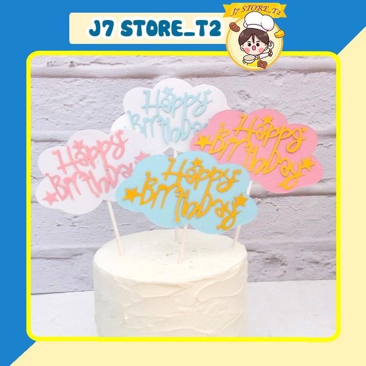 Topper Cắm Trang Trí Bánh Kem Hình Chữ Happy Birthday J7ST2000030