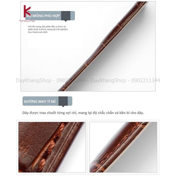Dây Đồng Hồ Da Khóa Bướm Vàng Hồng Hai Nút Bấm - Dây Da Đồng Hồ 14mm 15mm 16mm 17mm 18mm 19mm 20mm 21mm 22mm 23mm 24mm