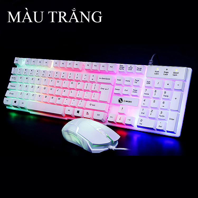 Bộ bàn phím gaming GTX300 phím giả cơ led siêu đẹp chuyên chơi game, văn phòng cho máy tính laptop, 10 triệu click - k1316