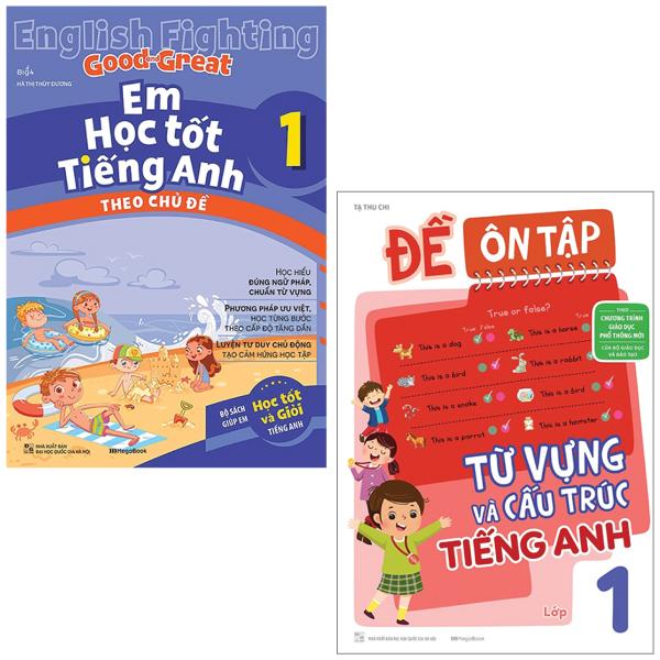 Combo Sách Em Học Tốt Tiếng Anh + Đề Ôn Tập Từ Vựng Và Cấu Trúc Tiếng Anh Lớp 1