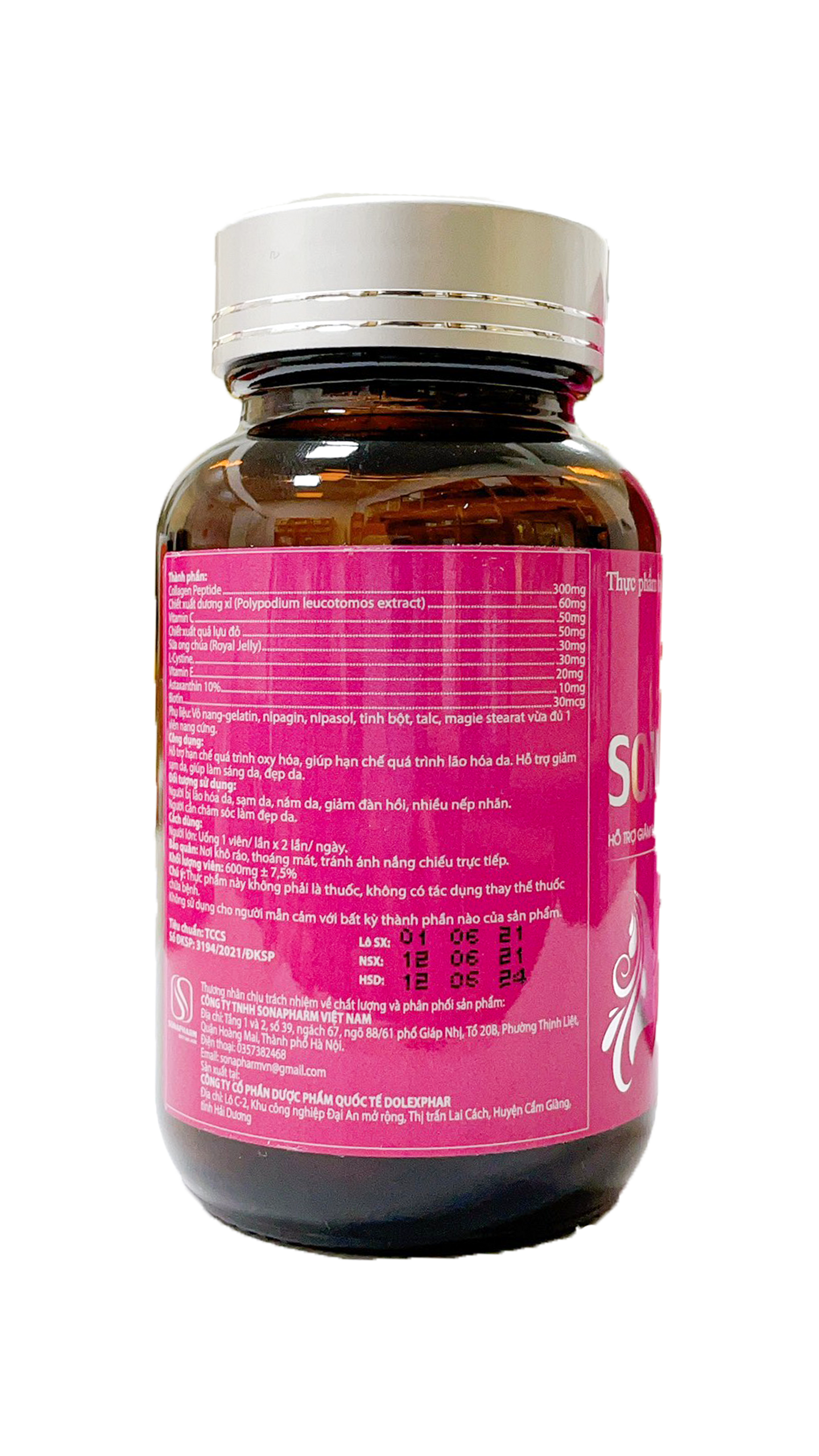 Viên Uống Bổ Sung Collagen Giảm Sạm Da Giảm Da Nhăn Làm Sáng Da Đẹp Da SonaCozen - Hộp 30 viên
