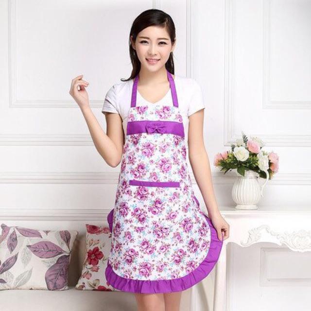 Tạp dề hoa có túi chống thấm