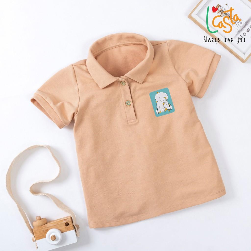 Áo phông polo bé trai chất liệu cotton in hình dễ thương từ 1 đến 6 tuổi L'Casta