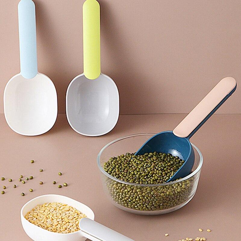 Plastic Rice Spoon Powder Scoop Rice Spice Flour Large Sealing Scoop Shovel Kitchen Tools Kitchenware Coarse Grains With Clip