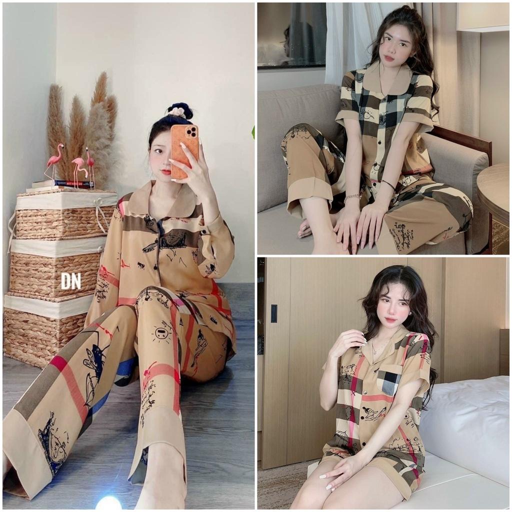 BB Kiến - Bộ đồ pizama mặc nhà Cổ Sen, Cổ Truyền Thống Lụa Mango cao cấp HHC Store