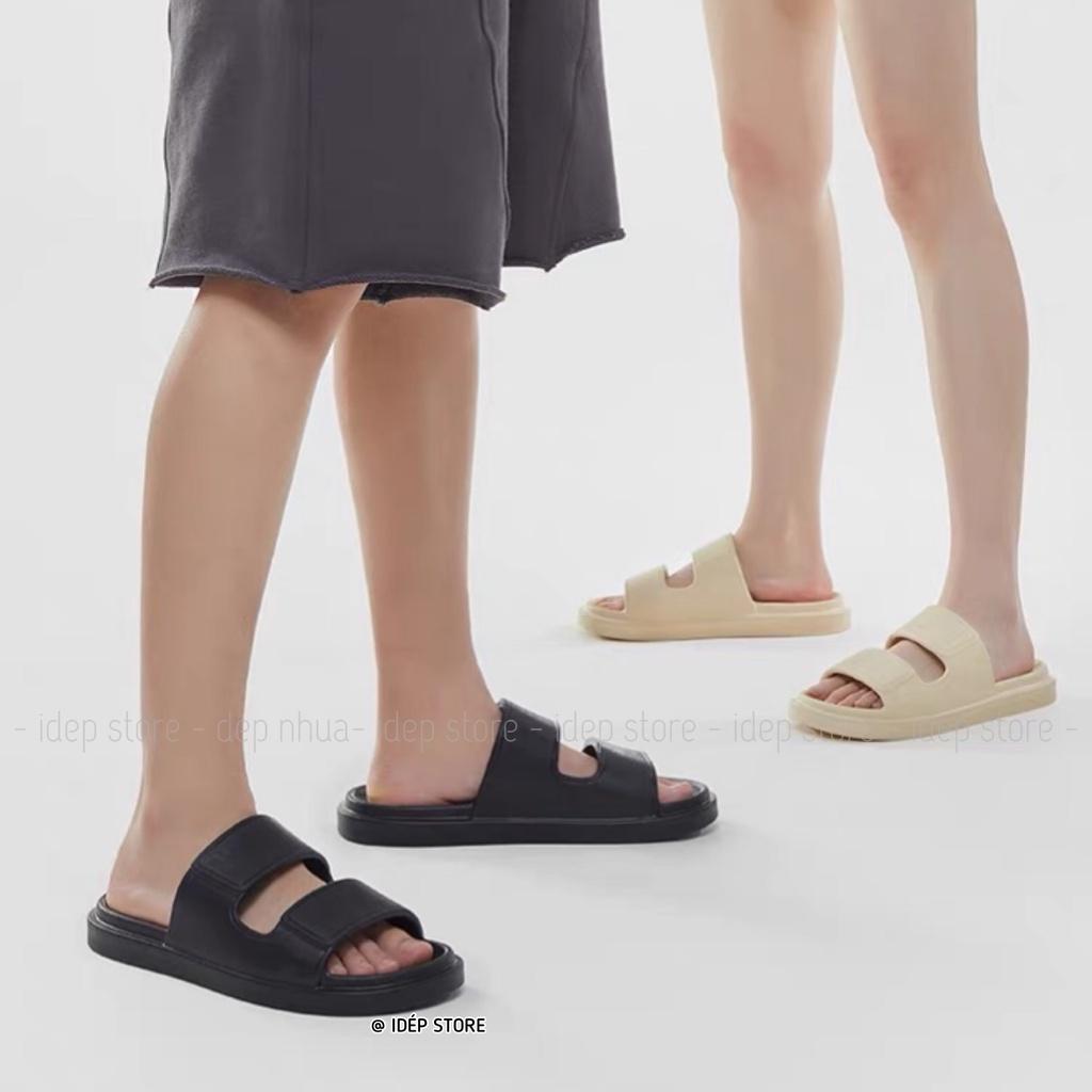 Dép bánh mì 2 quai Unisex đúc nguyên khối siêu nhẹ đi mưa nam nữ iDÉP DL208