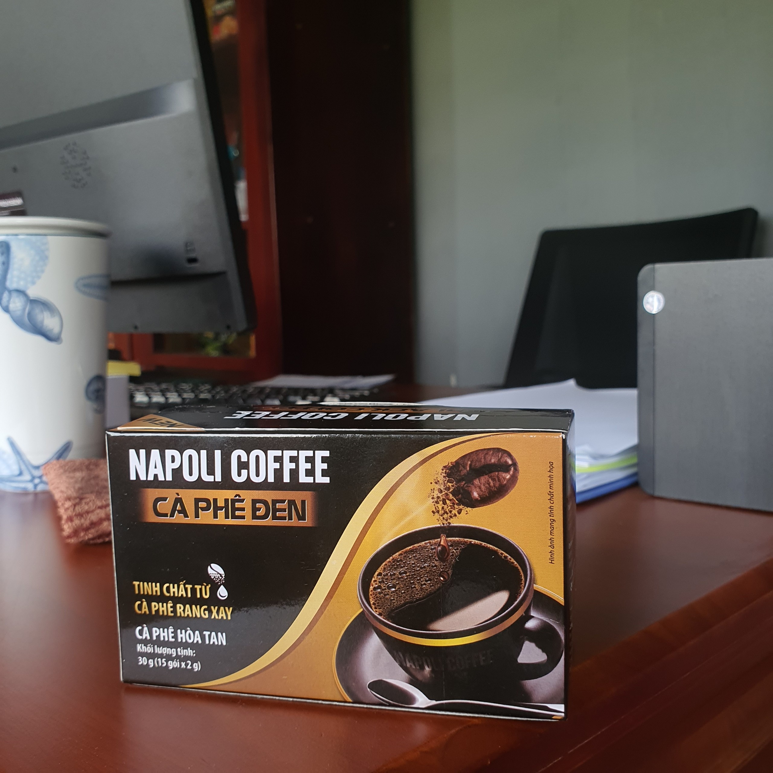 Cà phê Đen Đá Không Đường Napoli Coffee(15gói x 2g) -Cafe Hoà Tan Sấy Lạnh từ Arabica Hạt SẠCH Chua Thanh Hậu Ngọt