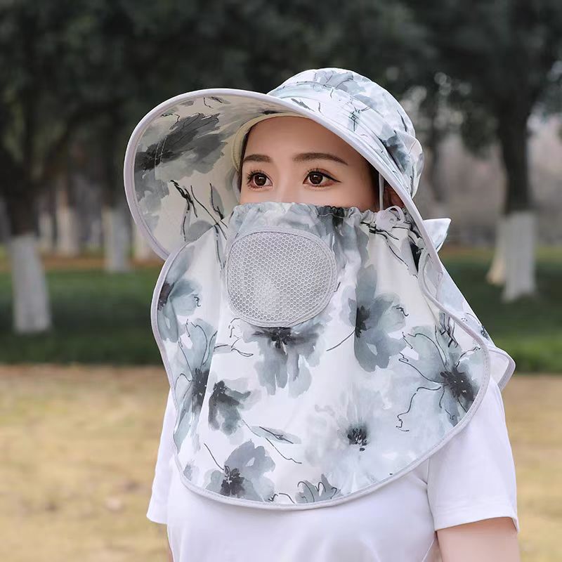 Nón chống nắng khẩu trang 360 cao cấp phong cách Hàn, mũ rộng vành chống nắng chống uv thời trang