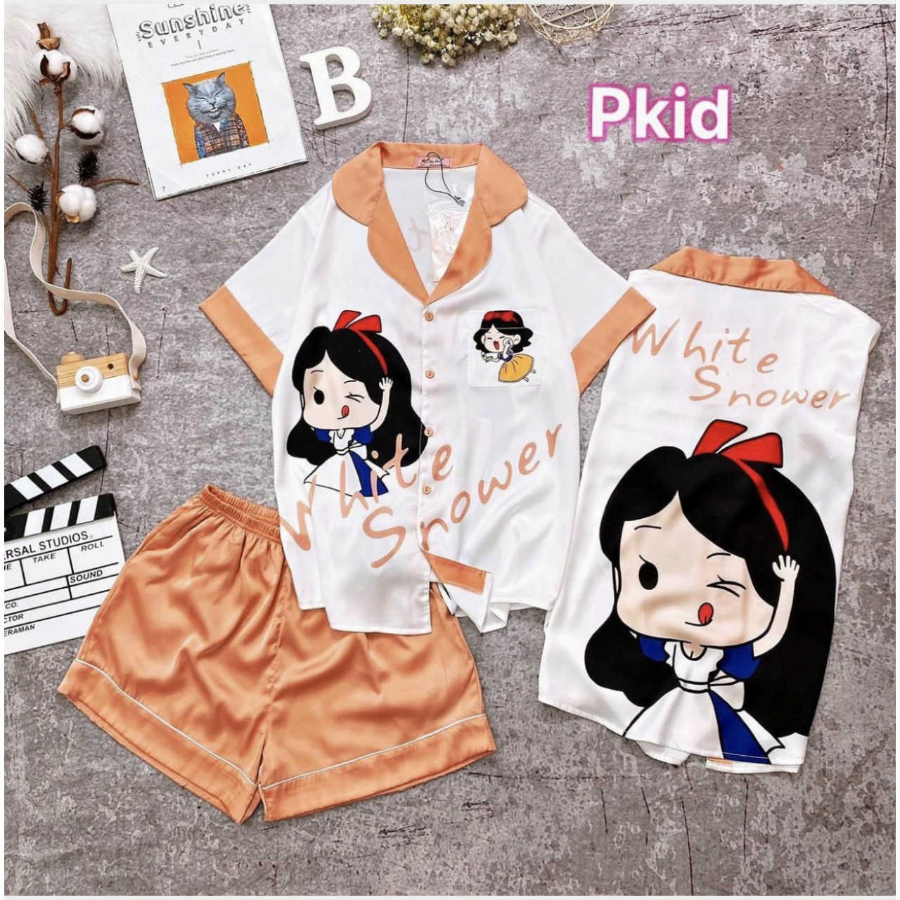 Bộ Pijama short cho bé gái 5-9 tuổi