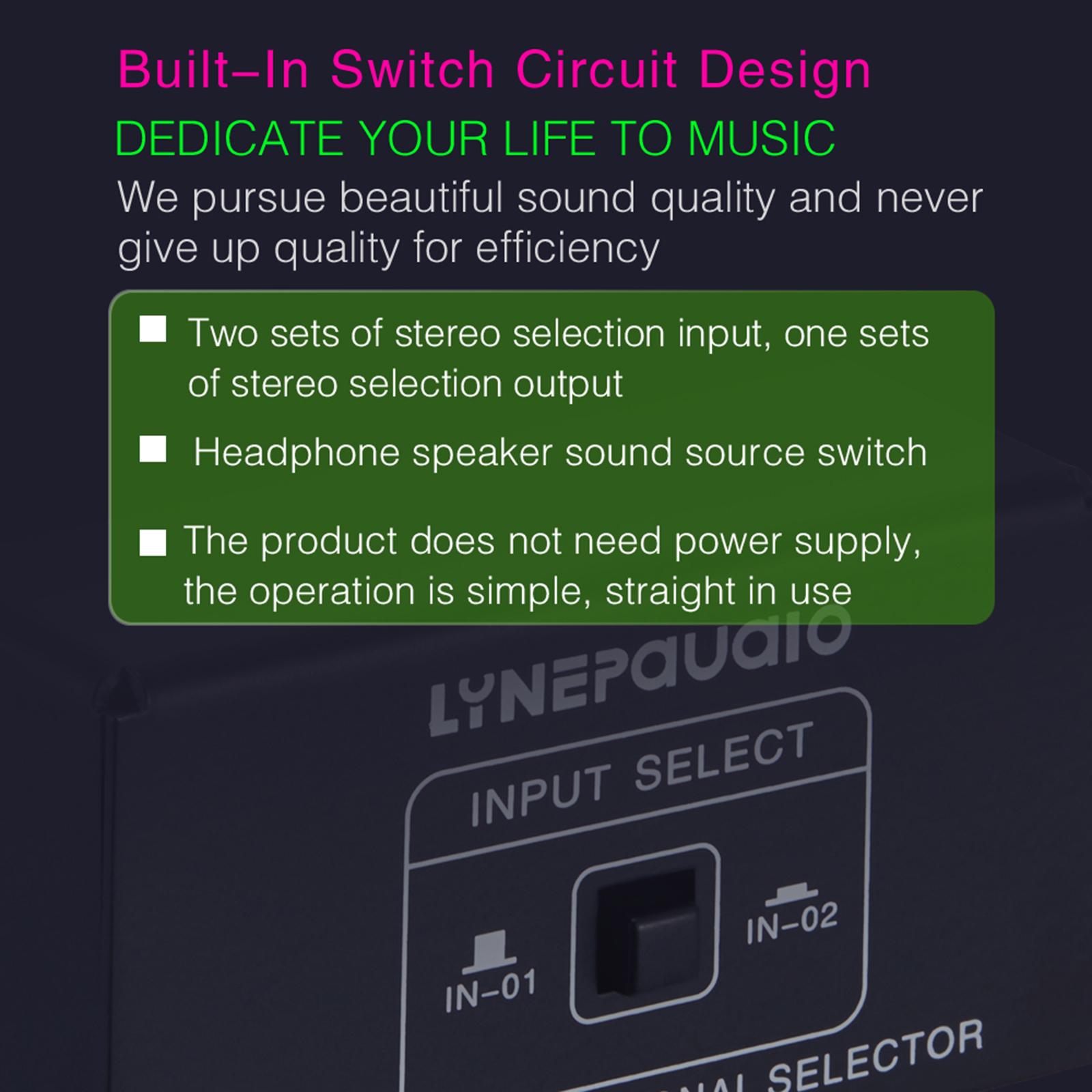 2 in 1 Out or 1 in 2 Out Audio Source Signal Selector, Switcher, Speaker, Audio Source, Switcher, Lossess