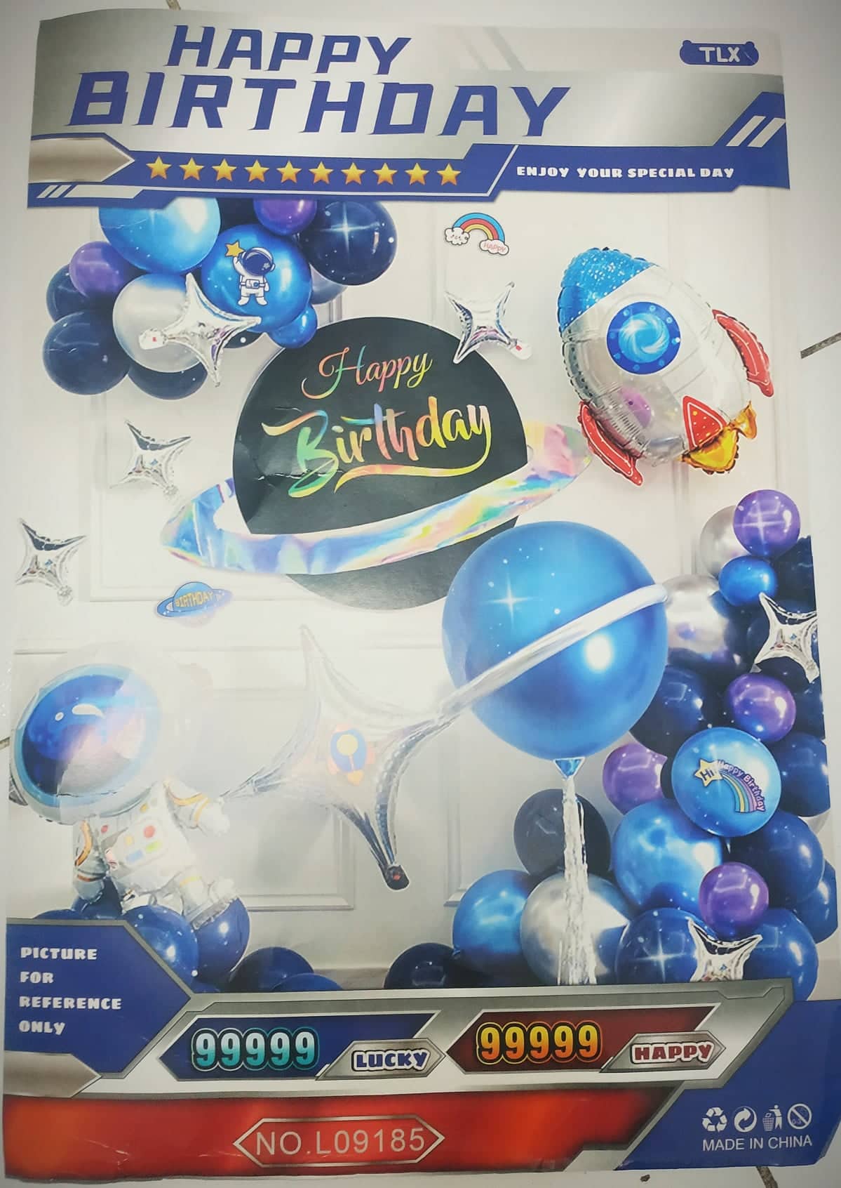 Set bong bóng trang trí sinh nhật, sự kiện cho bé chủ đề Thám hiểm hành tinh và không gian vũ trụ cùng Phi hành gia (mẫu 2)