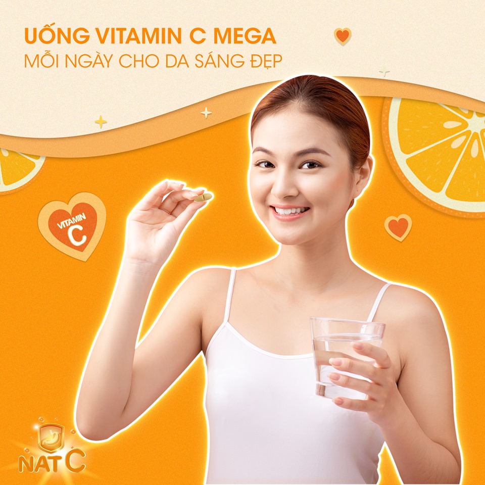Viên uống Vitamin C sáng da, tăng cường đề kháng, giảm cảm cúm, cảm lạnh Mega We Care NAT C 1000