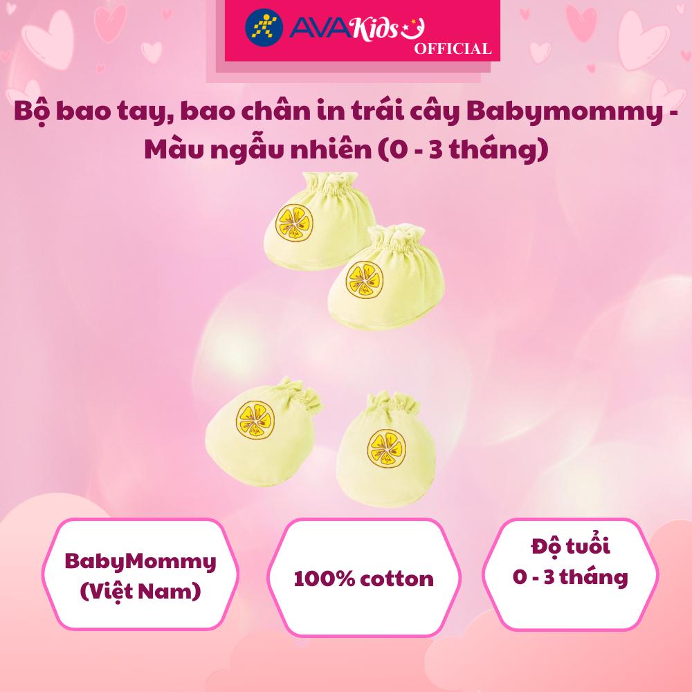 Bộ bao tay, bao chân in trái cây Babymommy - Màu ngẫu nhiên (0 - 3 tháng)