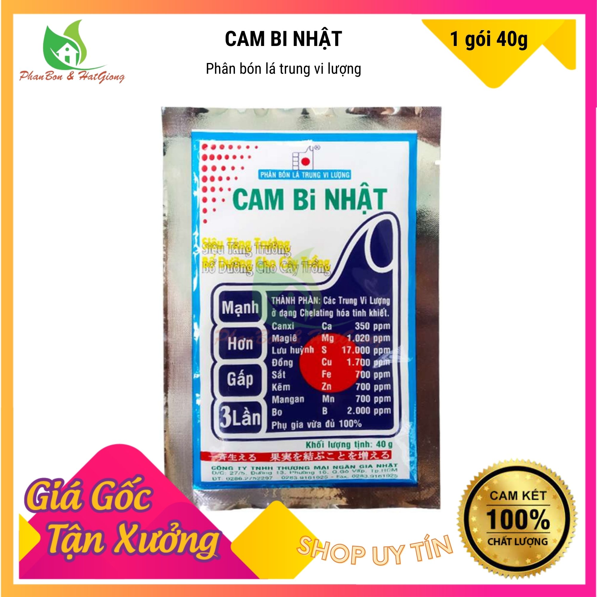 Phân Bón Lá Trung Vi Lượng Cam Bi Nhật 308 Tăng Trưởng Cây Trồng - Shop Phân Bón và Hạt Giống