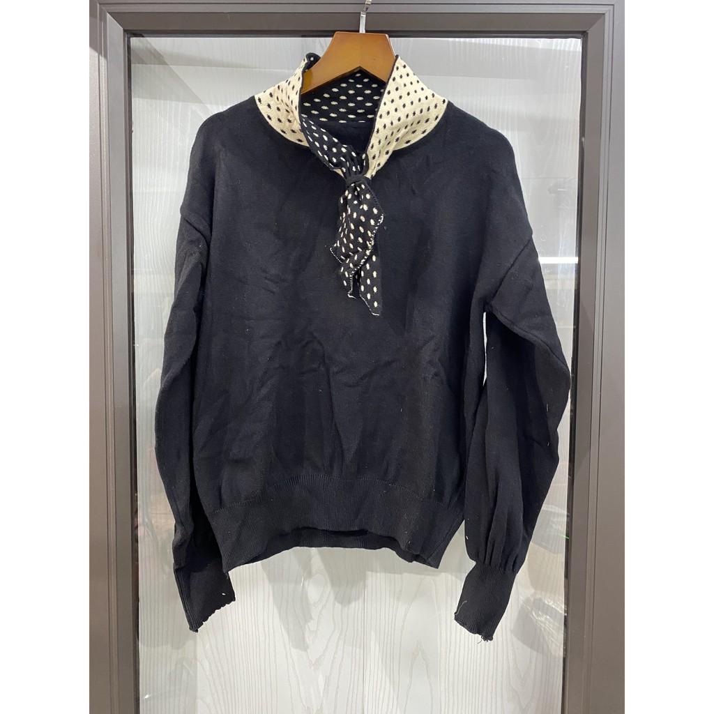 Áo len phổi chấm bi, ảo hoodie cao cô