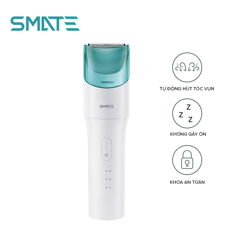 Tông Đơ Điện Cắt Tóc Smate EC-31 - Kháng Nước IPX7 Không Gây Ồn Tự Động Hút Tóc Vụn Sạc USB Lược Điều Chỉnh Theo Kiểu Tóc Có Khóa An Toàn Bảo Vệ