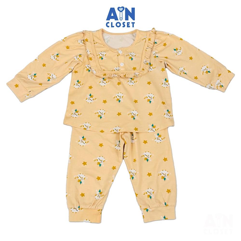 Bộ quần áo Dài bé gái họa tiết Chuột Hamster Vàng Thun lụa - AICDBGCPVVX5 - AIN Closet