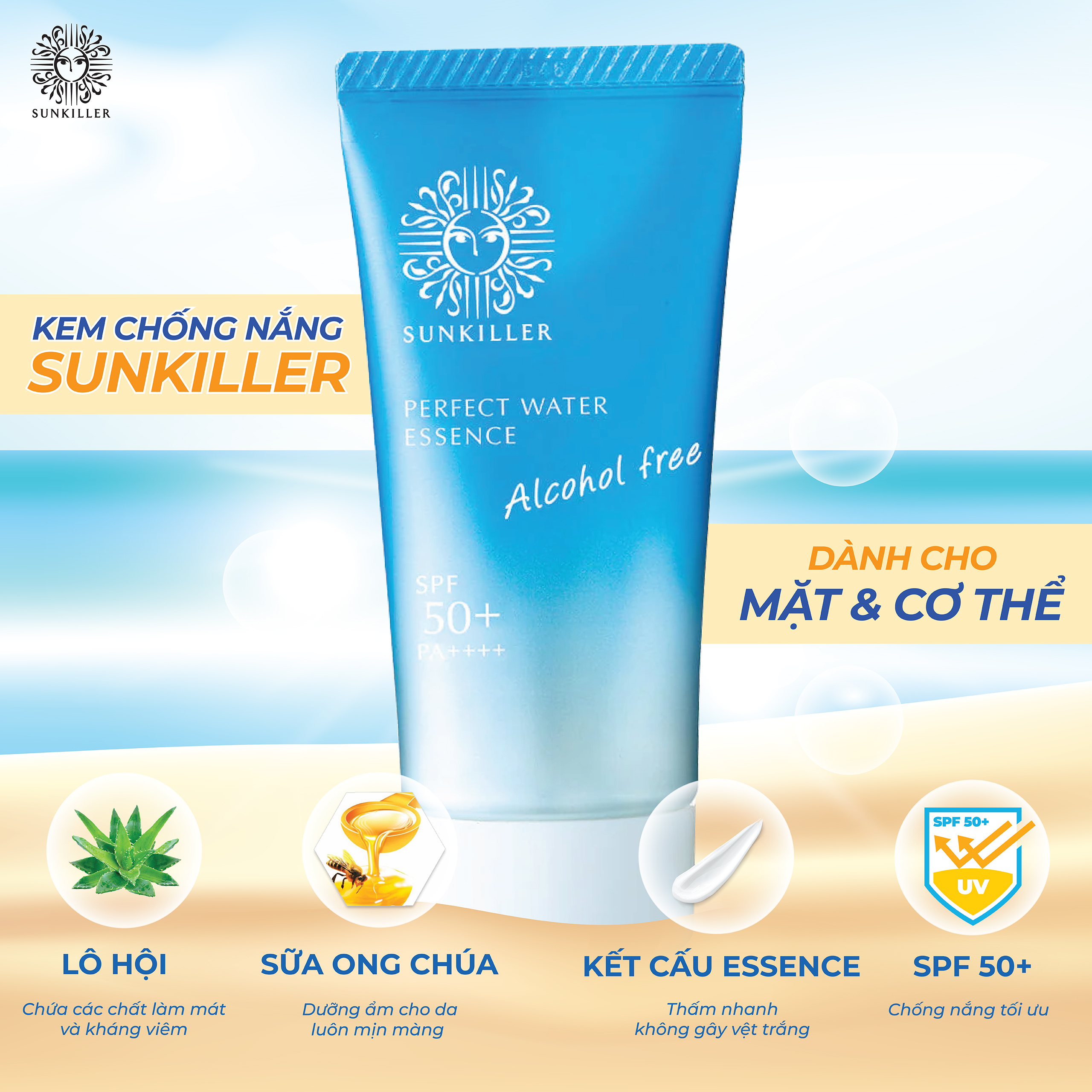 Essence Chống Nắng Bảo Vệ Toàn Diện SunKiller Kissme Perfect Water Essence N