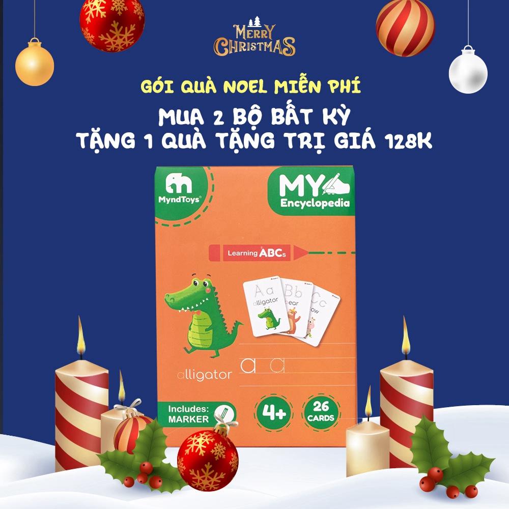 Bộ 26 thẻ luyện viết chữ Myndtoys dạy cho bé từ 4 tuổi nhận biết mặt chữ, từ vựng mới thuộc chủ đề thế giới động vật