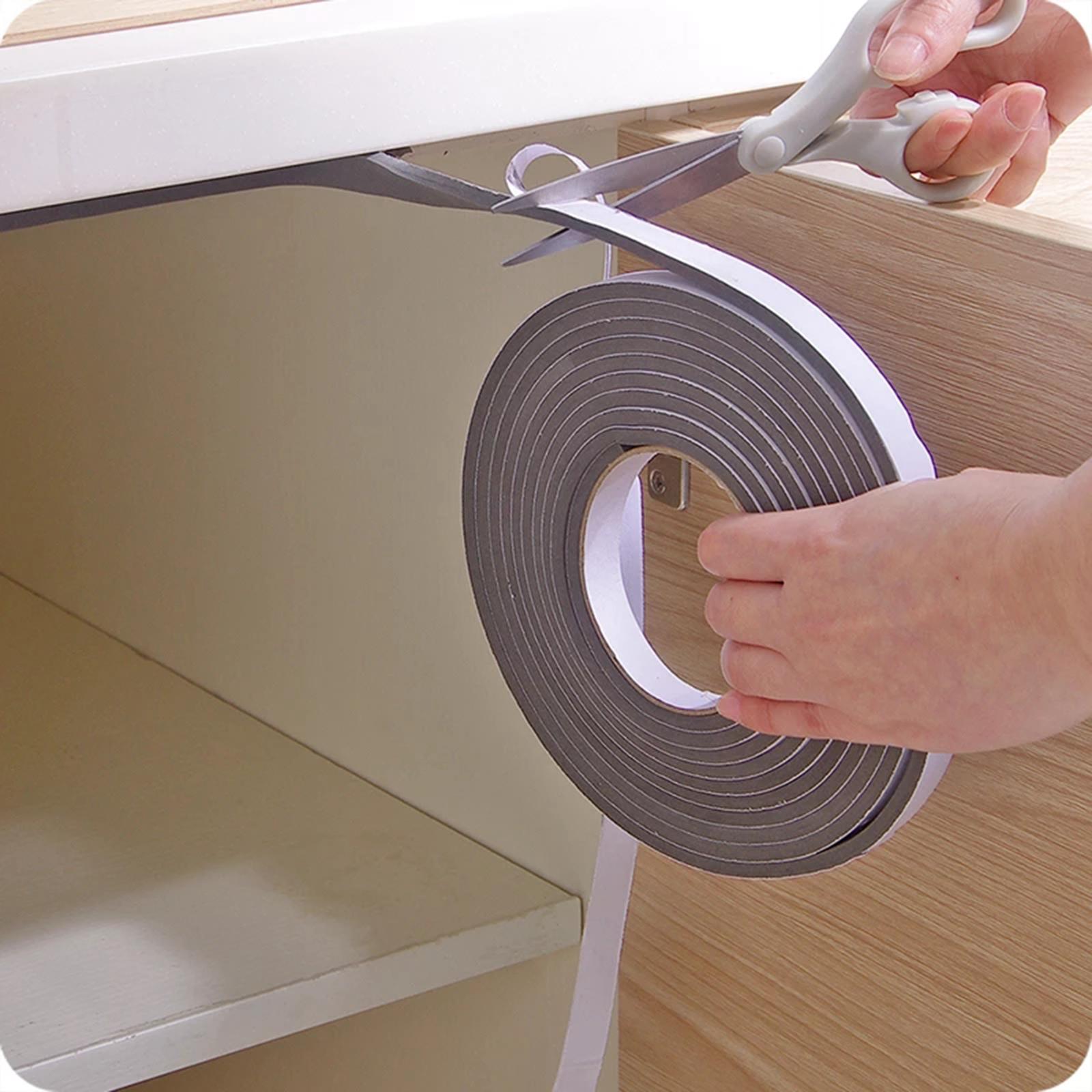 2 Rolls Foam Seal Tape, Thick High Density Foam Strip Self Adhesive Door Weather Stripping Insulation Foam Window Seal Total 33 feet