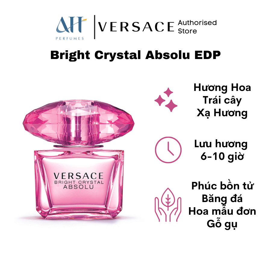 [Voucher freeship] Nước hoa nữ cao cấp VERSACE Bright Crystal Absolu EDP (30ml, 50ml, 90ml) hương Hoa - Trái Cây thơm ngọt dịu sang