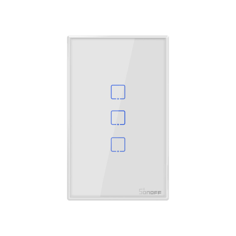 Công tắc WiFi Âm Tường Cảm Ứng Sonoff Điều Khiển Qua Điện Thoại T2US 3 Kênh