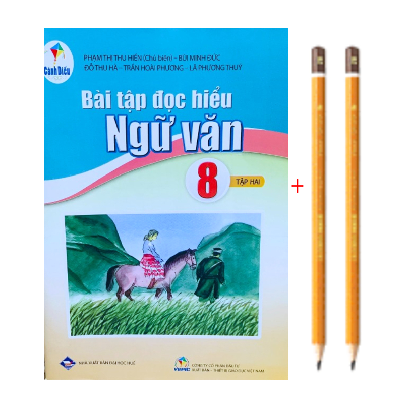 Sách - Combo Bài tập đọc hiểu ngữ văn 8 - tập 1 + 2 ( cánh diều kèm 2 bút chì TL ) - BT