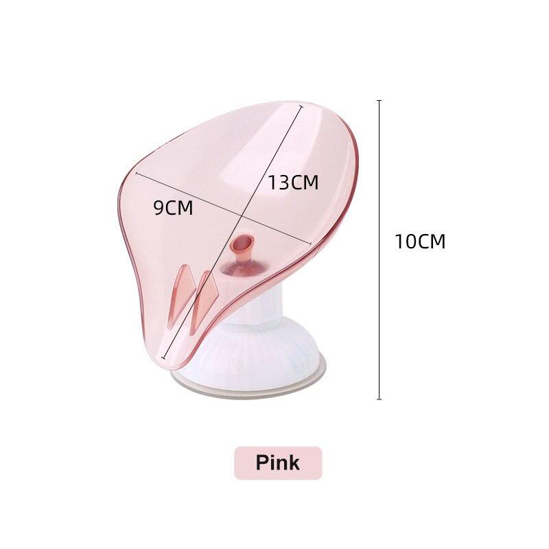 Punch-free Soap Box Leaf Shape Drain Soap Holder Bathroom Soap Suction Storage Rack Rotatable Kitchen Bathroom Accessory