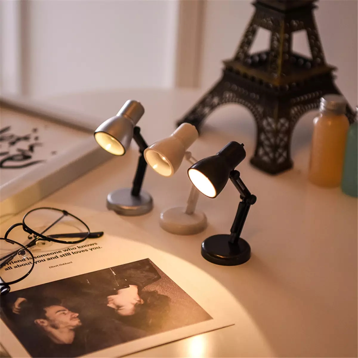Đèn đọc sách gấp gọn đa năng sáng tạo đèn kẹp mini chất lượng cao đèn LED để bàn Decore trang trí