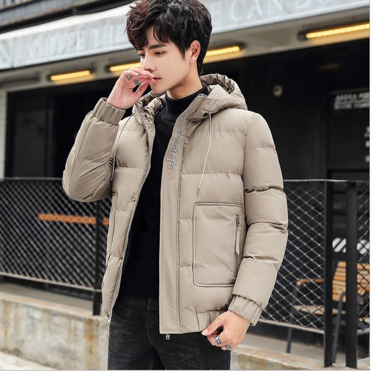 Khoác nam mùa đông áo khoác phao có mũ trùm đầu