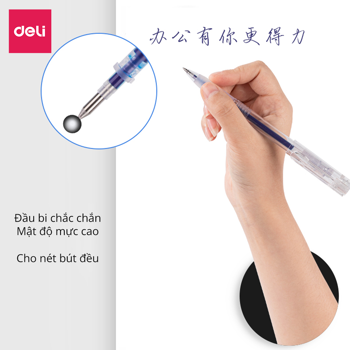 Combo 1-10-20 Ngòi Ruột Bút Bi Nước Mực Gel Deli - Mực Xanh / Đen / Đỏ - Nhiều kích cỡ - Mực đều viết trơn tru sử dụng lâu dài