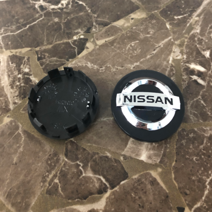 Logo chụp mâm, ốp lazang bánh xe ô tô Nissan đường kính 54mm, chất liệu nhựa ABS