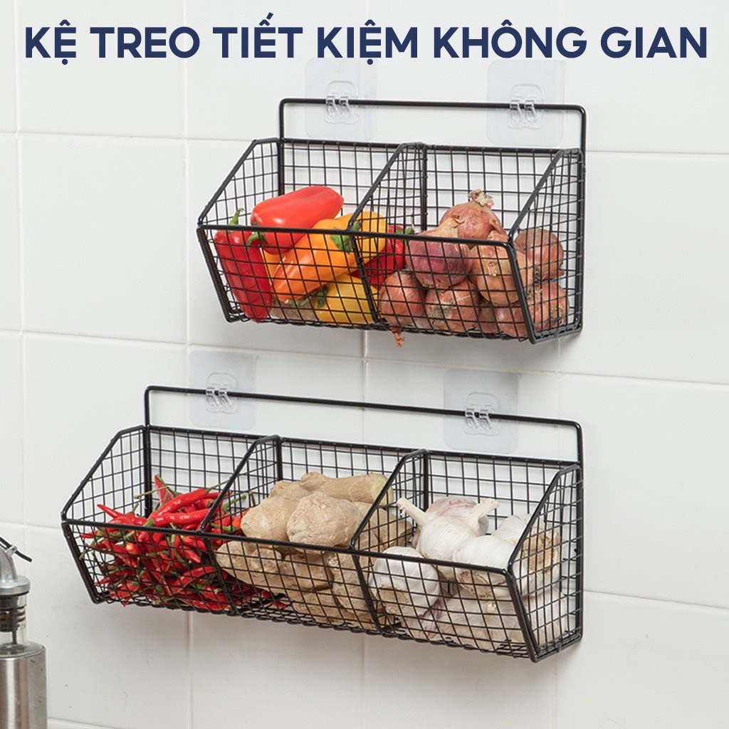 Kệ Lưới Đựng Gia Vị Dán Tường,Kệ Nhà Bếp, Đựng Hành Tỏi, Đồ Nhà Tắm... Tặng Kèm Miếng Dán Siêu Chắc Chắn - HÀNG CHÍNH HÃNG MINIIN