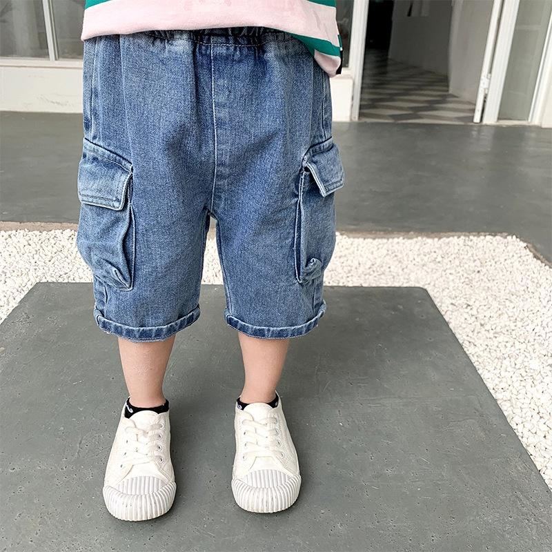 QN5 Size90-130 (9-27kg) Quần jean bé trai - kiểu dáng lửng short Thời trang trẻ Em hàng quảng châu
