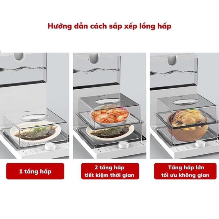 Lồng hấp điện inox 3 tầng đa năng YUNIKLY 10,8L, xửng hấp, gập đôi tiện lợi thích hợp trong những bữa tiệc lớn