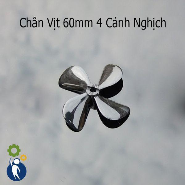 Chân Vịt 60mm 4 Cánh Loại Nghịch Lỗ Trục 4mm
