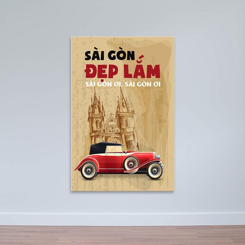 Hình ảnh Tranh trang trí về Sài Gòn | Tranh chữ vintage W2205